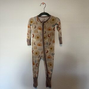 Little Sleepies Sun and Rainbow Footie in Cream and Brown